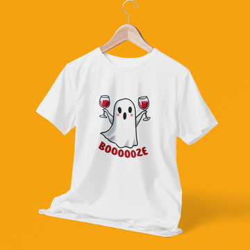 Booooze Halloween White T-Shirt