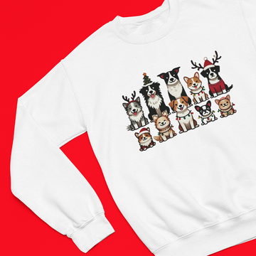 Festive Dogs Graphic Printed Christmas Jumper