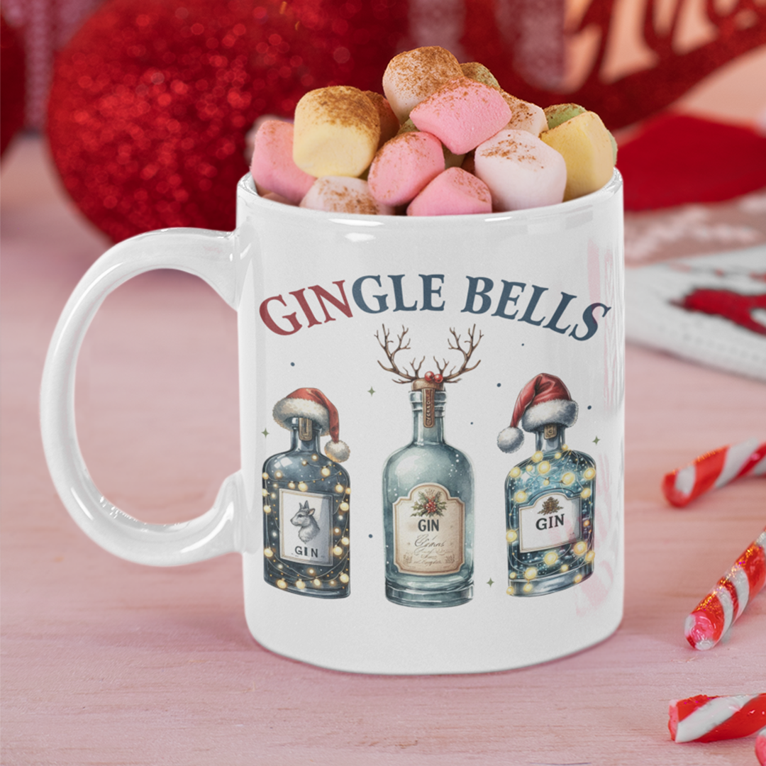 Gingle Bells Graphic Printed Christmas Mug