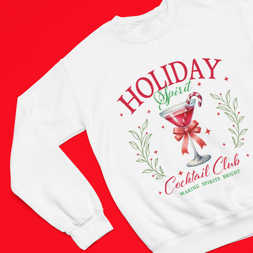 Holiday Cocktail Club Graphic Printed Christmas Jumper