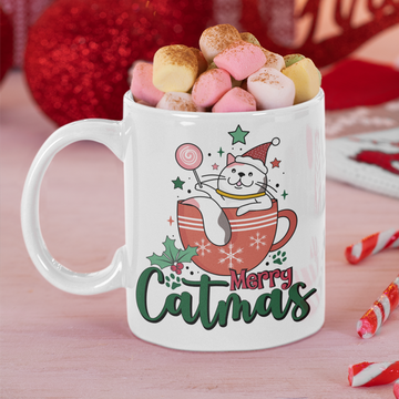 Catmas Graphic Printed Christmas Mug